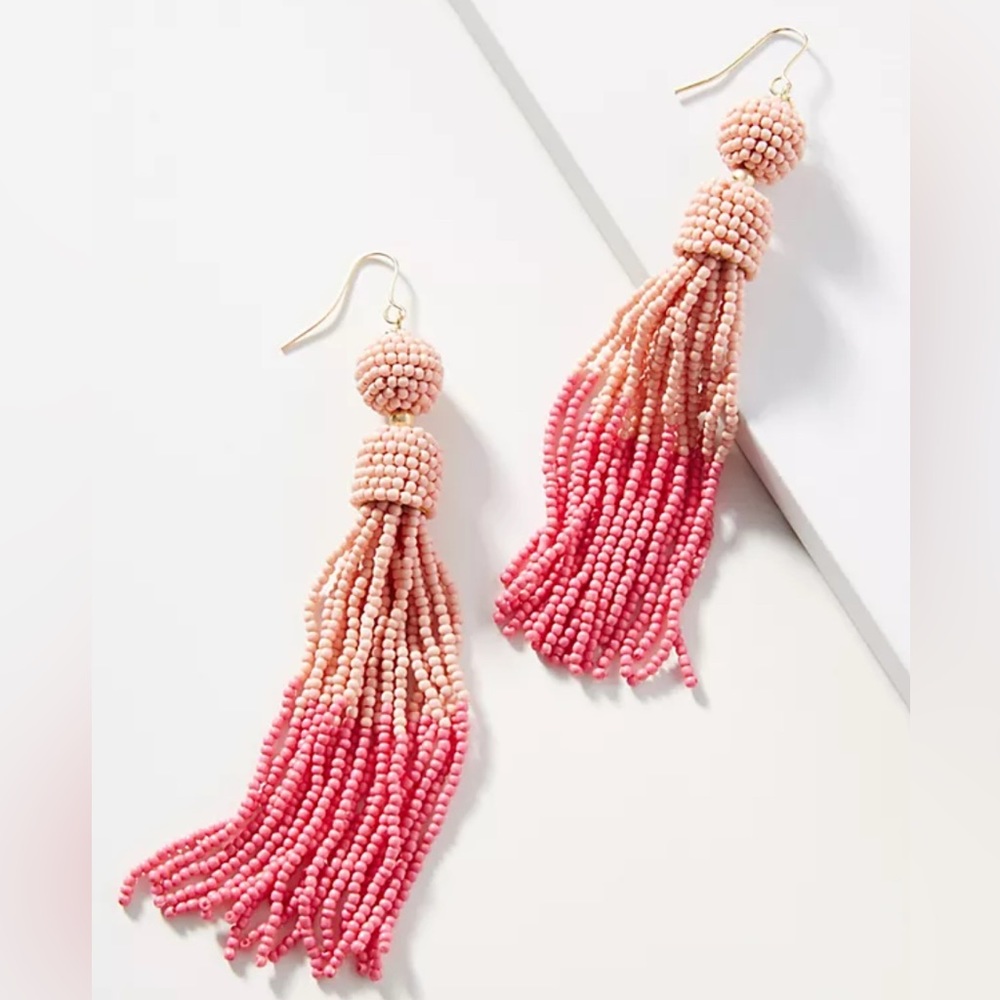 Anthropologie beaded tassel earrings. NWT.